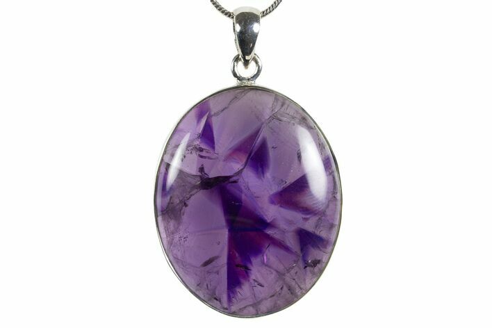 Polished Amethyst Pendant (Necklace) - Sterling Silver #345247